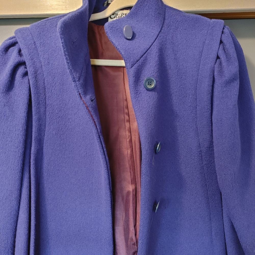 Wool trench coat.